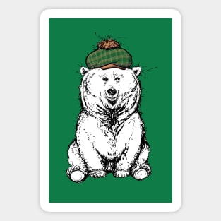 Cute Fuzzy Bear with an Adorable Hat Magnet